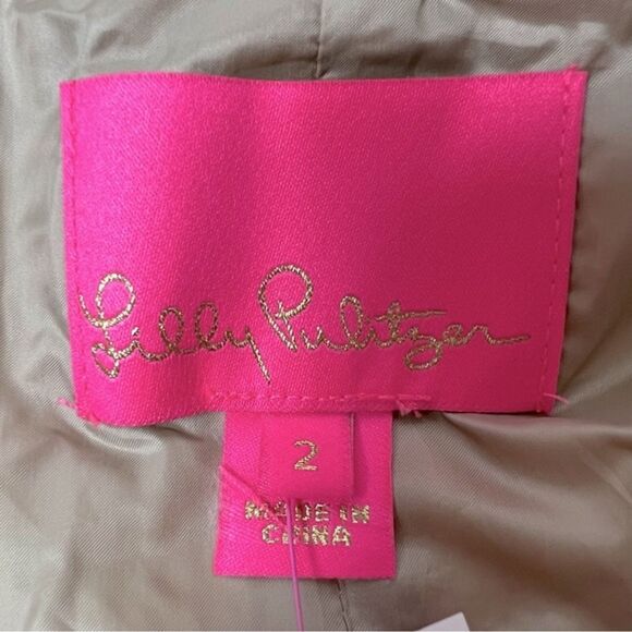 Lilly Pulitzer Jacket Doria Down Puffer Gold Metallic Size 2 - Picture 10 of 14